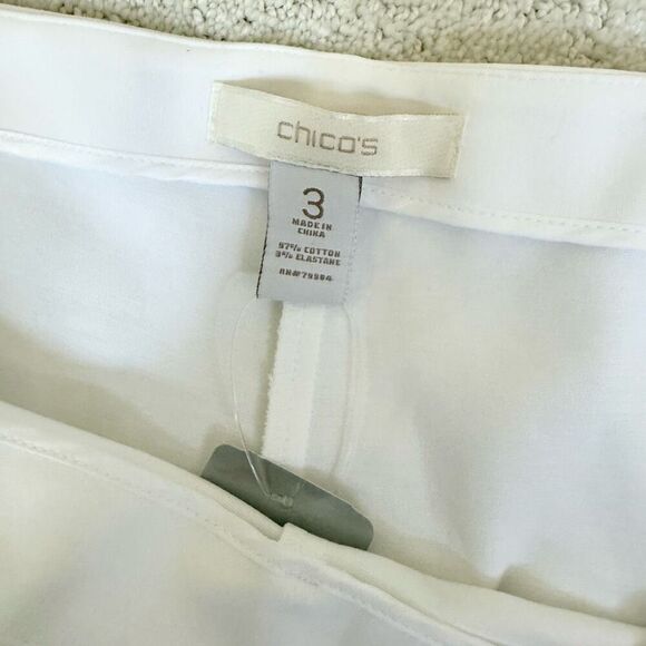 Chico’s Smooth Stretch Side Zip Crop Basic Pants in White - NWT - US Glamour Siz - Picture 7 of 11